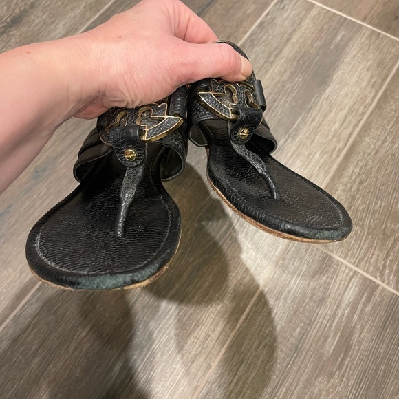 Tory Burch leather flip flops in size 9.5 - Picture 3 of 6